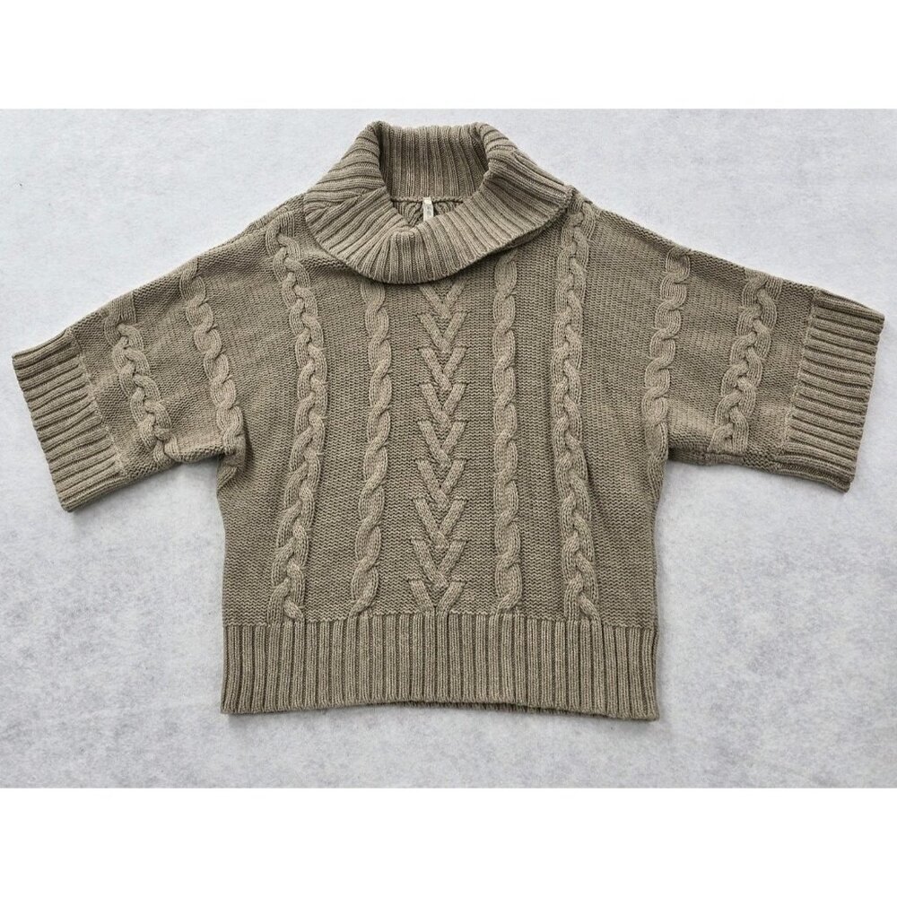Leo & Nicole Chunky Cable Knit Sweater Size XL Cowl Neck Ribbed Cuffs